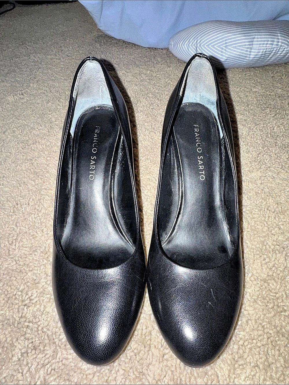 Franco Sarto Black Pointed-Toe Heels